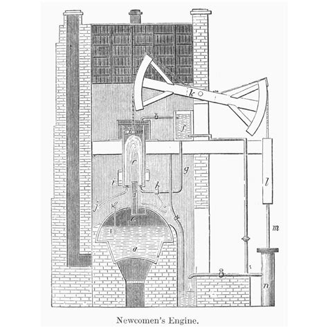 Newcomen'S Steam Engine. /Nschematic Diagram Of Thomas Newcomen'S Steam ...