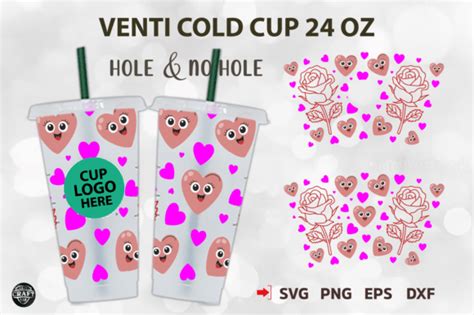 Rose Valentine S Day Venti Cold Cup SVG Graphic By LazyCraftlab