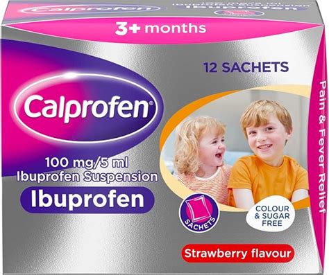 Calprofen Ibuprofen Suspension Sachets Sugar And Colour Free Pain And Fever Relief For 3 Months