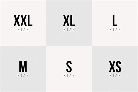 coleccion de etiquetas de tallas de ropa xs    xl xxl etiqueta