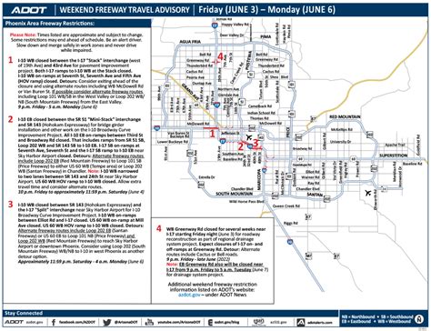 Planned Phoenix Area Weekend Freeway Closures June 36 North Central