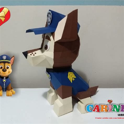 Chase Patrulha Canina Low Poly Papercraft Elo7