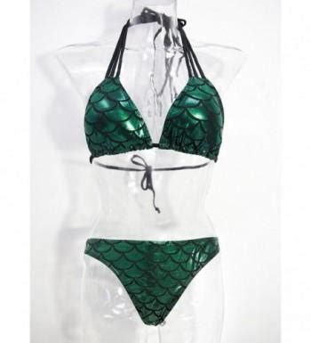 Women S Mermaid Halter Strappy Padded Triangle Bikini Sets Swimsuit CN17YIGICQU
