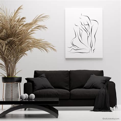 Erotic Lesbian Line Art LGBTQ Couple Line Art Love Art Body Etsy