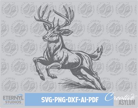 Buck Svg Png Running Buck Whitetail Deer Big Buck Big Rack