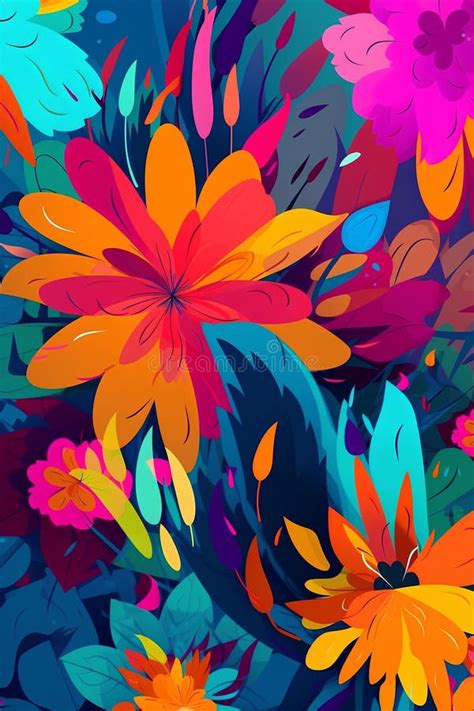 Seamless Floral Pattern With Colorful Flowers And Leaves Vector