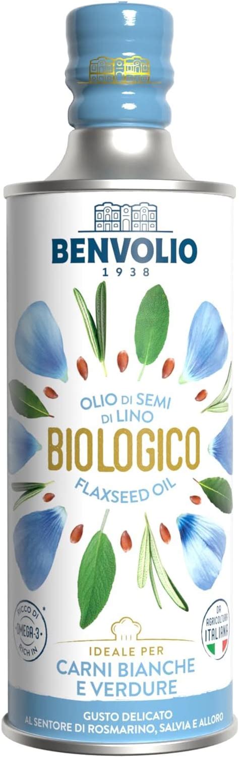 Olio Di Semi Di LINO Alimentare Biologico BENVOLIO 1938 BIO 500 Ml