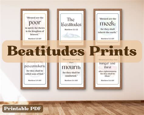 The Beatitudes Beatitudes Beatitudes Printable Matthew 5 Beatitudes Wall Art The Beatitudes