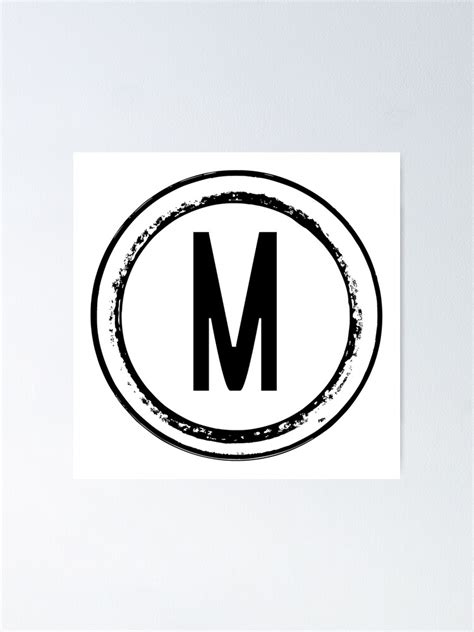 Letter M Stamp Poster For Sale By Fangirlfuel Redbubble