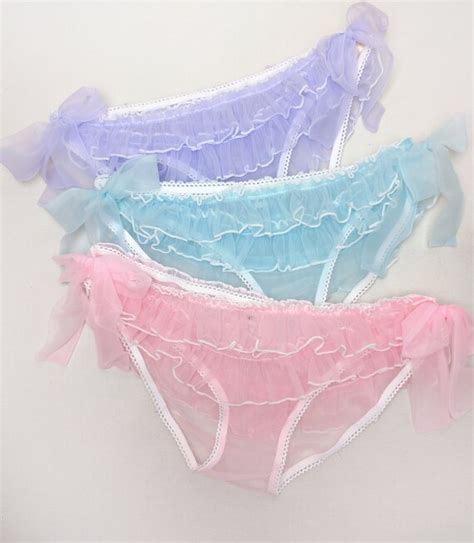 Sheer Ruffled Knickers Pink Panties Blue Panties Purple Etsy