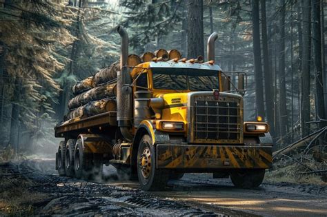 Premium Photo | Logging truck