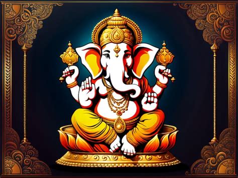 Premium Photo Illustration Of Lord Ganesha For Ganesh Jayanti In