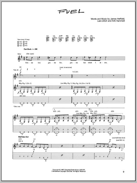 Fuel By Metallica Sheet Music For Guitar Tab At Sheet Music Direct