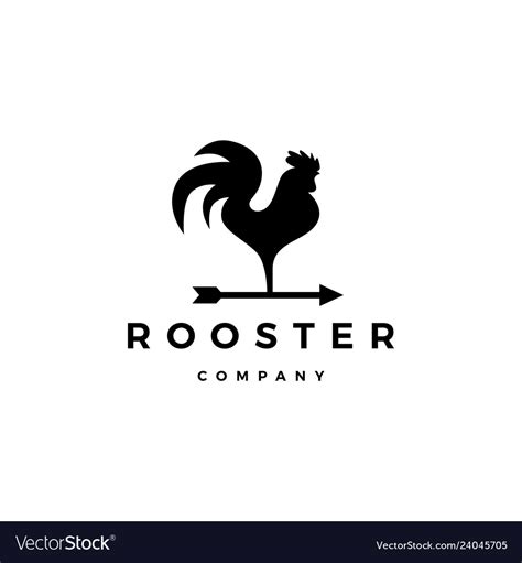 Rooster logo arrow icon Royalty Free Vector Image