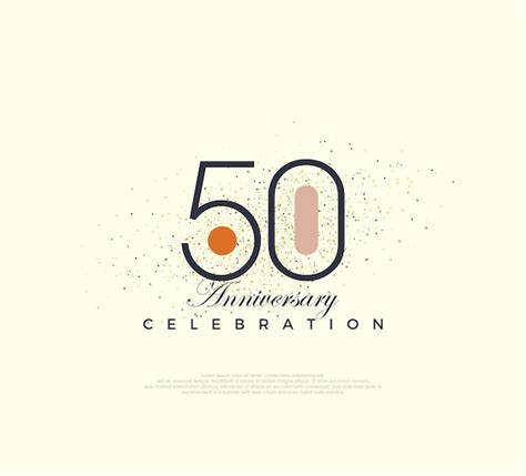 50주년 축하를 위한 현대적이고 단순한 숫자 디자인 포스터 배너 축하 인사말을 위한 프리미엄 벡터 프리미엄 벡터