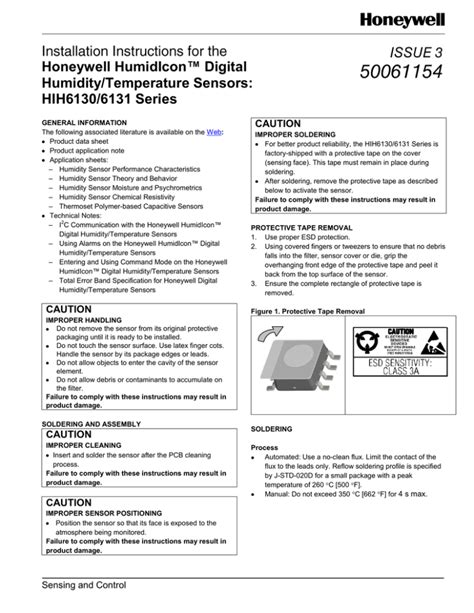 Hih Series Honeywell Sensing And Control