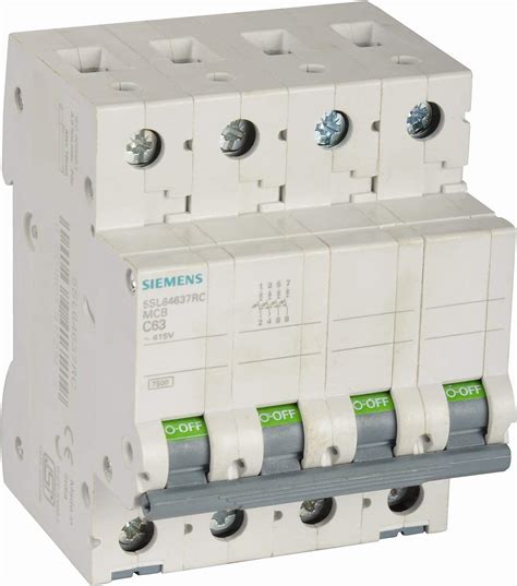 Siemens 5SL64637RC 63 A Four Pole MCB Amazon In Home Improvement