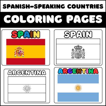 Spanish Speaking Countries Coloring Flags Spanish Speaking Countries