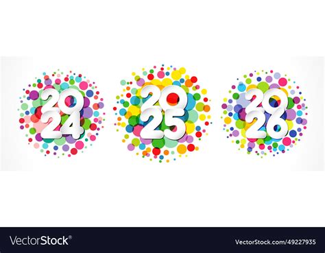 2024 2025 2026 Confetti Collection Royalty Free Vector Image