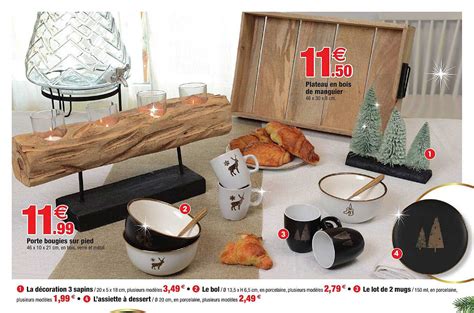 Promo Porte Bougies Sur Pied Plateau En Bois De Manguier La