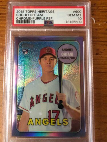 Shohei Ohtani Topps Heritage Gem Mint Chrome Purple Refractor