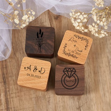 Custom Wedding Ring Box Proposal Engagement Ring Box With Name