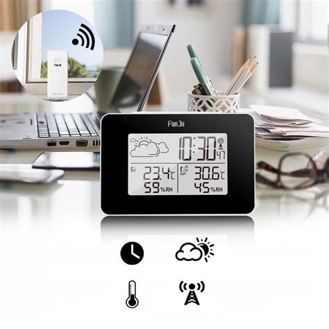 Fanju Fj3364 Digitale Wekker Weerstation Draadloze Sensor Hygrometer