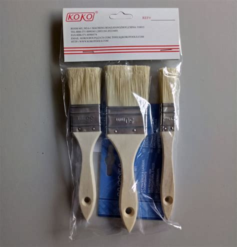 3PCS Synthetic Fibre Wooden Handle Paint Brush Set China Paint Brush