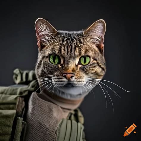 Cat Wearing Tactical Military Gear On Craiyon