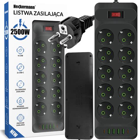 Listwa Zasilaj Ca Przed U Acz W Z Qc X Usb Sklep Opinie