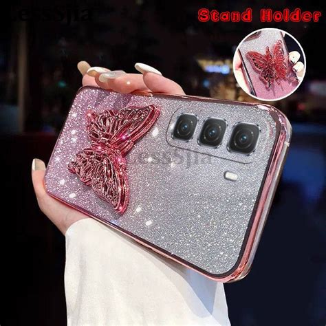 Phone Cover Infinix Hot 50 Pro Back Case With Cute Butterfly Stand