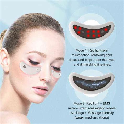 Electric Red Light Eye Massager With Ems For Dark Circles And Wrinkles Heating Pads For