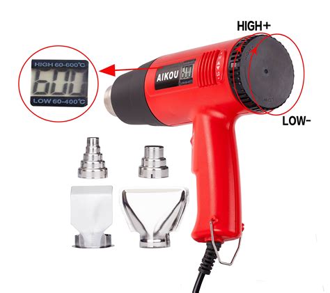 AIKOU 1800W Adjustable Temperature Hot Air Heat Gun With Digital