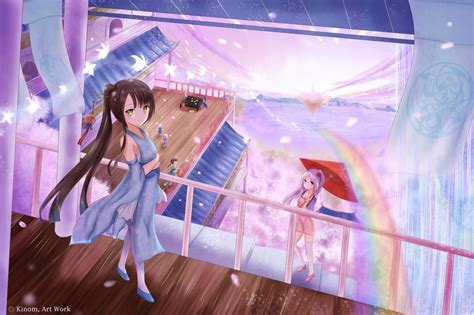 Wallpaper Anime Girls Umbrella Original Characters Cherry Blossom Screenshot 1800x1200