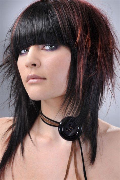 Cortes De Cabello Y Peinados Emo Para Chicas Flequillo Recto Con