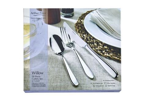 Cutlery Willow Stainless Steel 58 Piece 8 Person Boxed Cutlery T