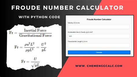 Froude Number Calculator - Significance and Applications - ChemEnggCalc