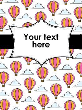 EDITABLE Classroom Labels Set X 1 380 HOT AIR BALLOONS CLASSROOM DECOR