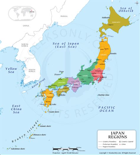 Japan Regions Map