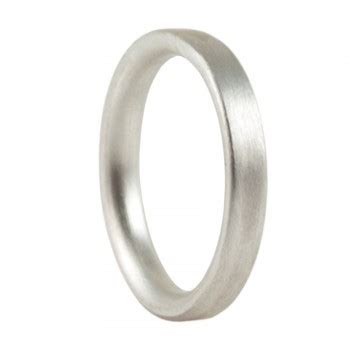 Mm Brushed Matte Flat Court Silver Wedding Ring