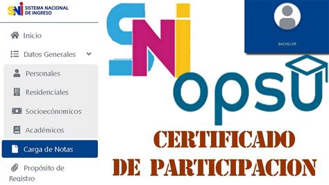 Opsu Certificado De Participaci N Youtube