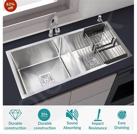 Stainless Steel Kitchen Sink Table Number Of Sinks Double Bowl At Rs