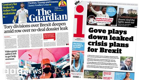 Newspaper Headlines Tory Divisions Over Leaked Crisis Plans For