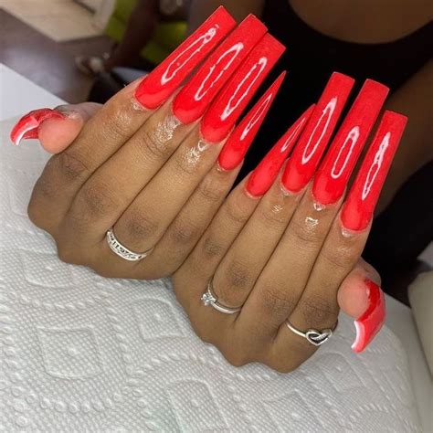 Claws Pin Kjvougee ‘ 💋 Long Red Nails Luxury Nails Red Acrylic