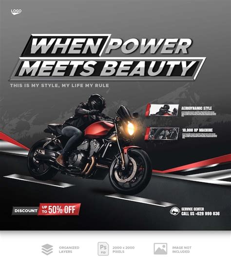 Premium PSD New Motorcycle Social Media Instagram Post