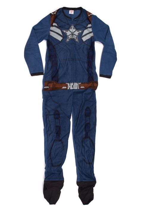 Marvel Comics Captain America Winter Soldier Uniform Onesie Pajama For