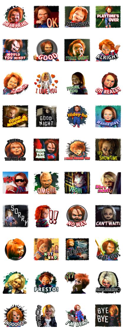 Chucky Horror Stickers LINE WhatsApp Sticker GIF PNG