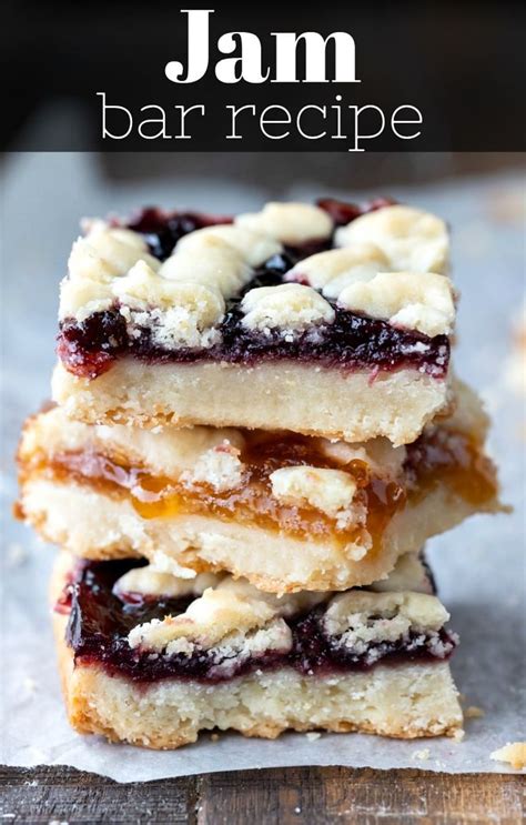 Jam Bar Recipe A Layer Of Sweet Jam In Between Melt In Your Mouth