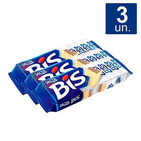 Chocolate Branco Bis Lacta Pack 3 Unidades 126g Cada Escorrega o Preço