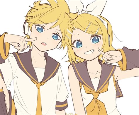 Kagamine Rin And Kagamine Len Vocaloid Drawn By M0ti Danbooru